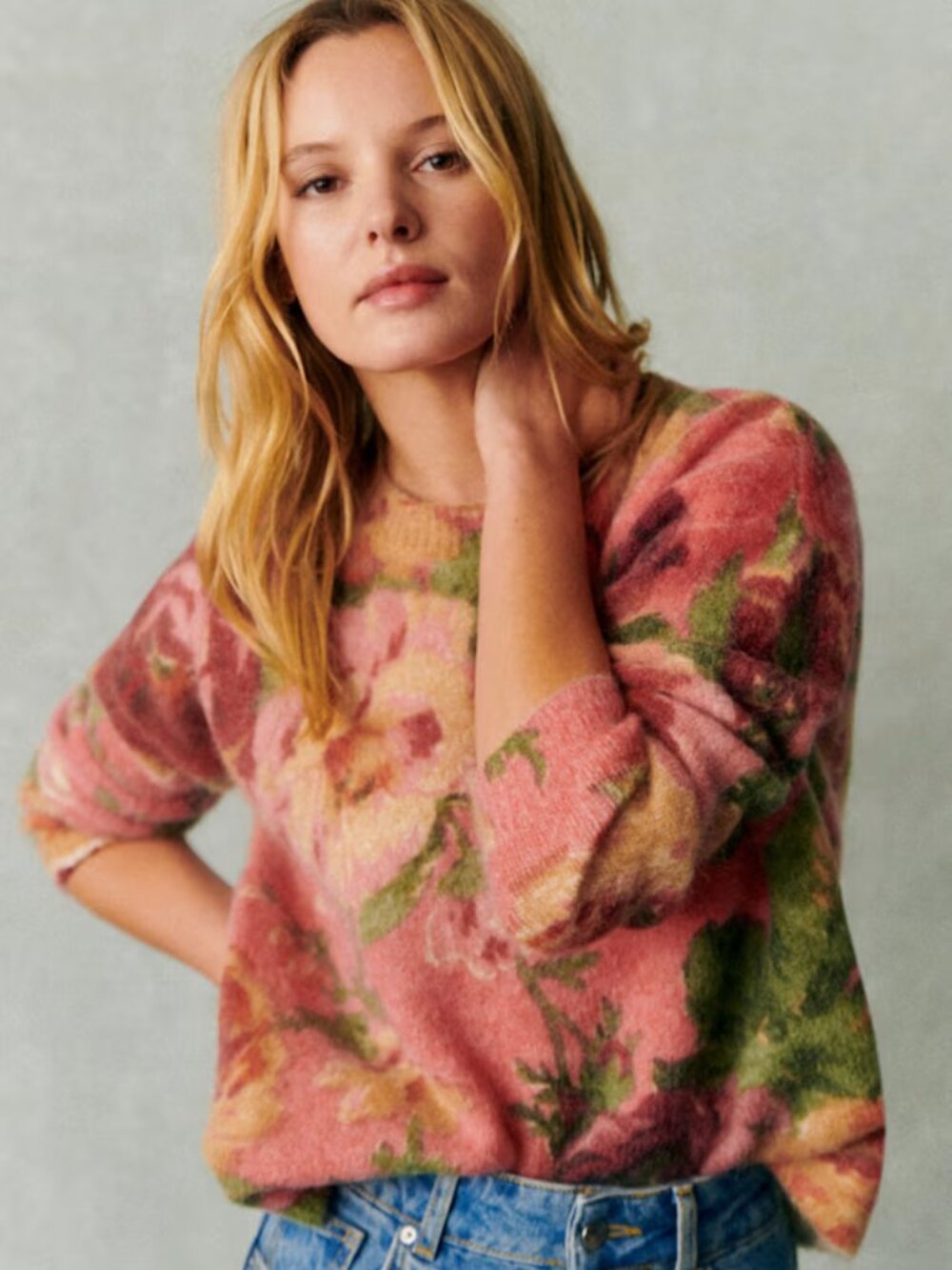 Sézane Dioni Jumper | Almeria Print | Mohair Floral Sweater | Small